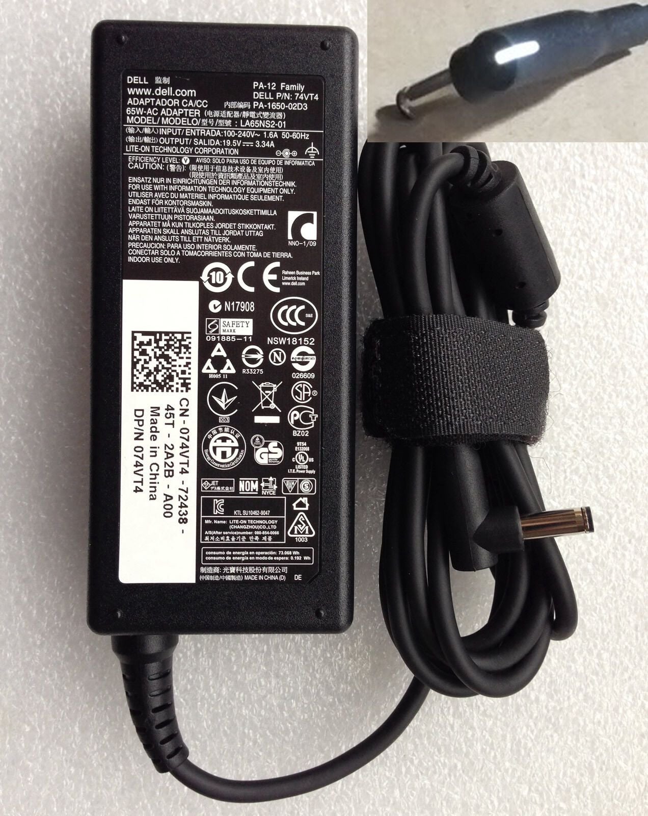 OEM Dell Inspiron 3050 3059 3252 3655 Laptop Ac Adapter Charger & Power Cord 65W