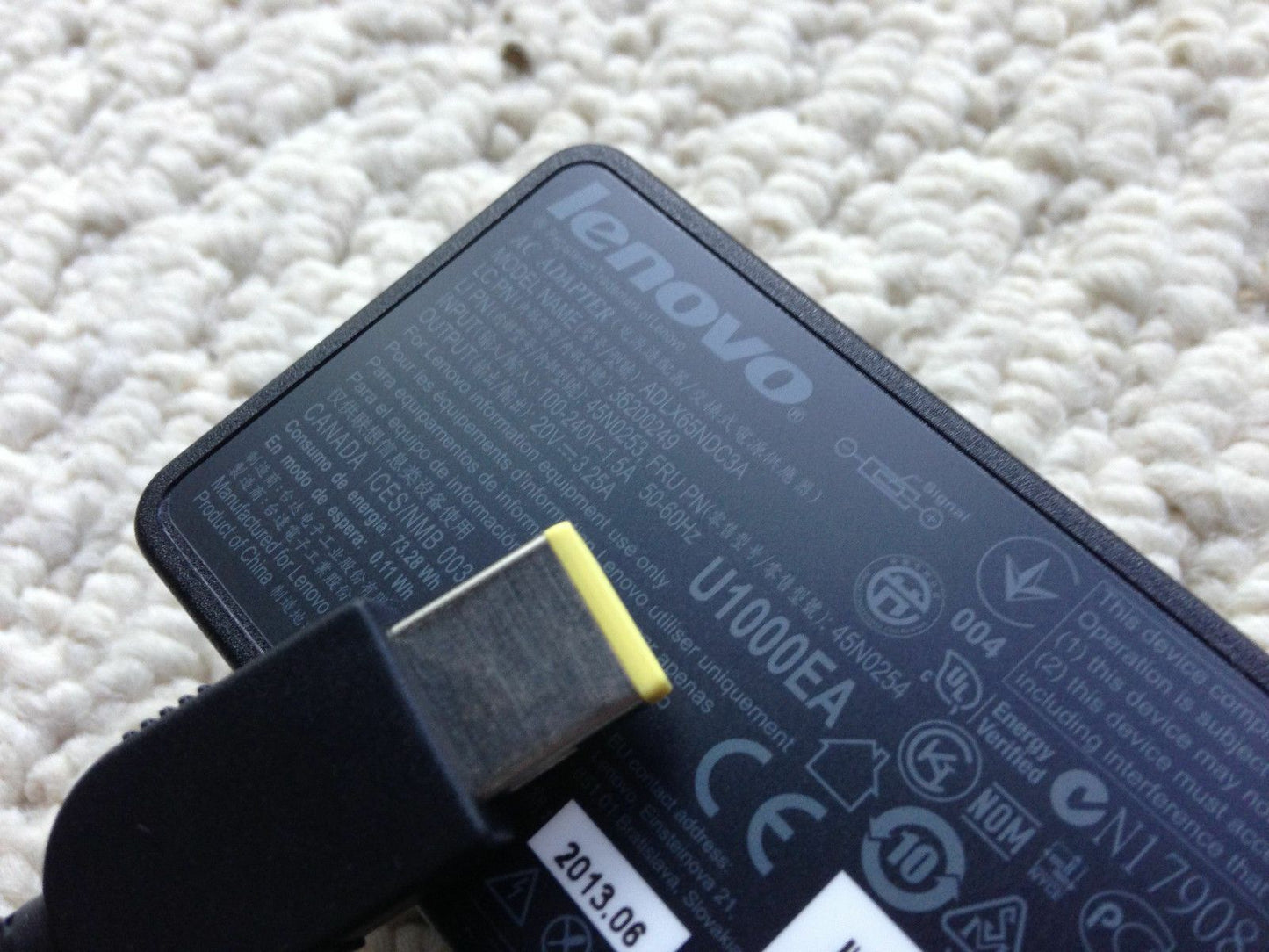 Original OEM Lenovo ADLX65NDC3A/45N0254 Cord/Charger ThinkPad T450s 20BW/20BX PC