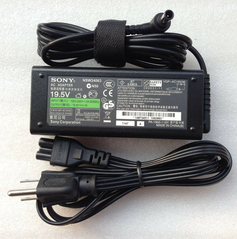 Original 90W AC Power Adapter Sony Vaio PCG-7184L PCG-7Z1L VGN-CR220E VGN-N320E