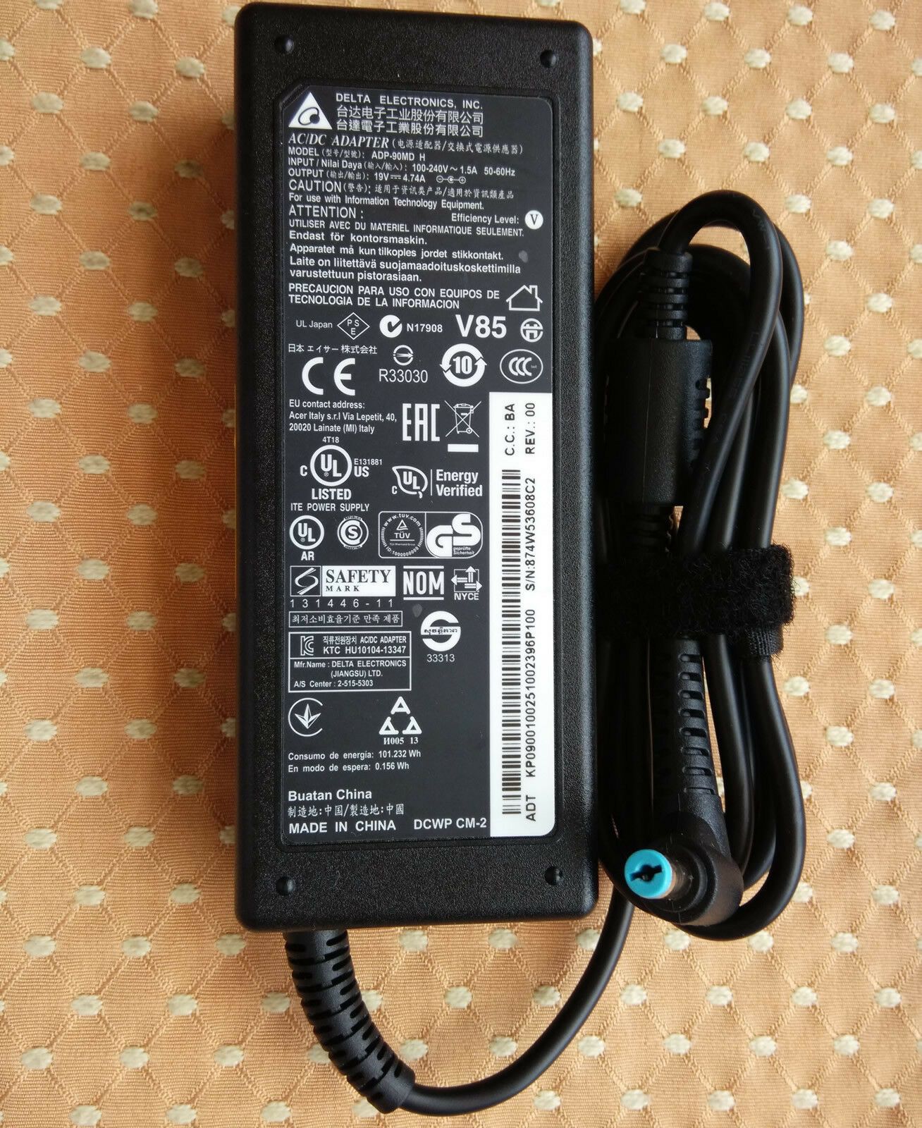 OEM Delta Acer 19V 4.74A AC Adapter for Aspire V15 Nitro VN7-571G/VN7-571 Series