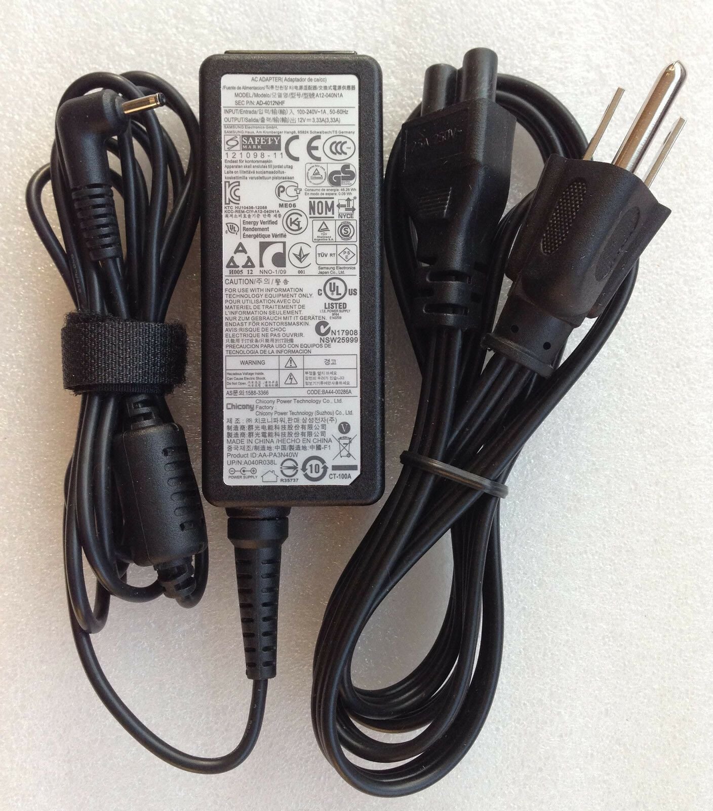 Original Genuine OEM 12V 3.33A 40W Charger for Samsung Chromebook XE303C12-A01US