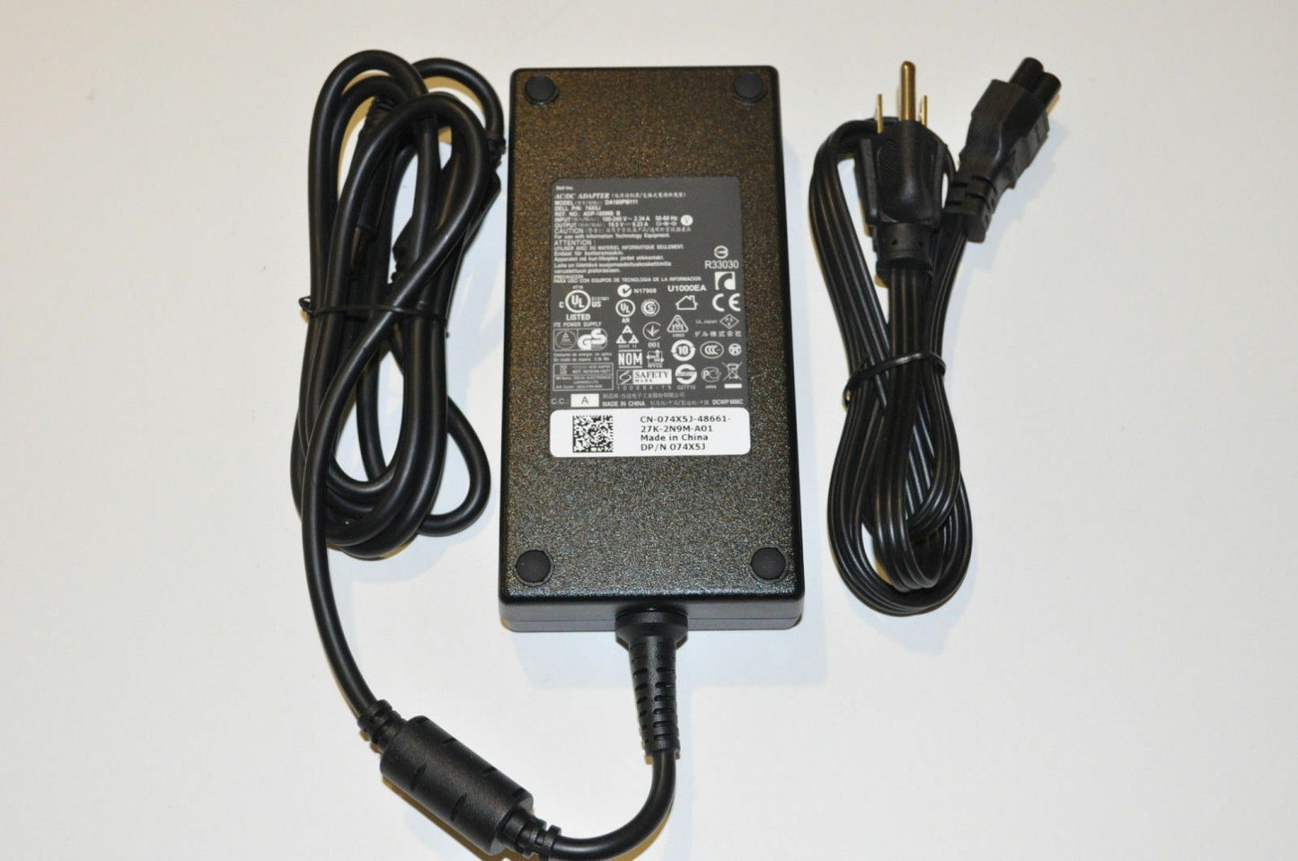 Original OEM Dell 180W AC Adapter&Cord for Dell Precision M4600,DA180PM111,74X5J