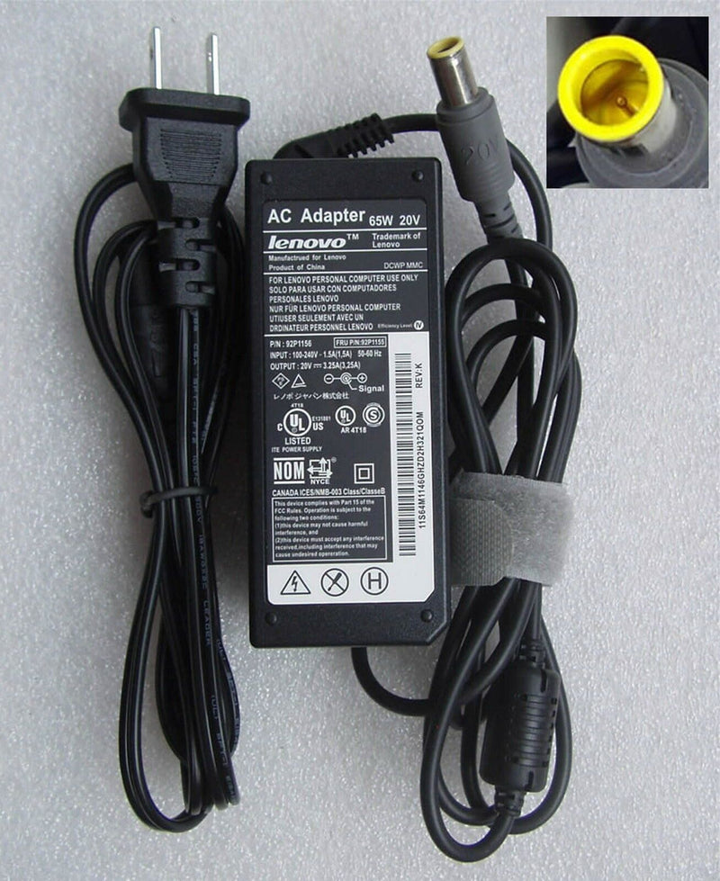 Original OEM 65W AC Power Adapter Cord for Lenovo ThinkPad X220 428742U Notebook
