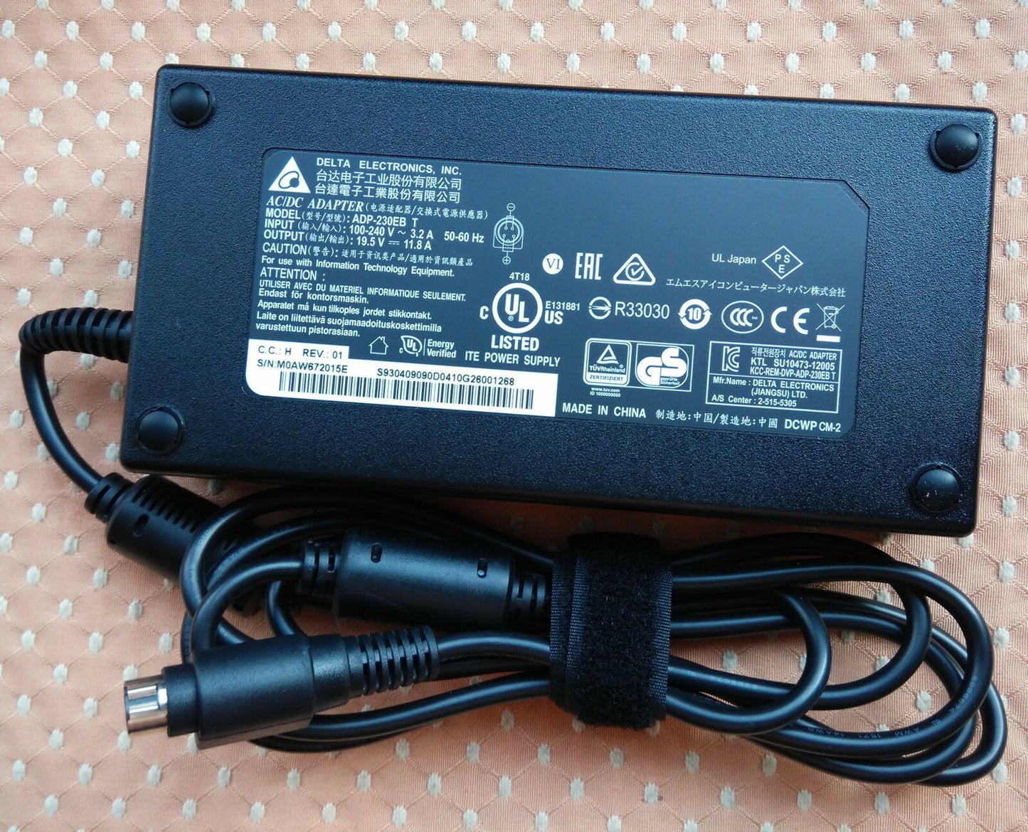 @Original OEM Delta 230W 19.5V AC Adapter for MSI GT73VR 9S7-17A111-010 Notebook