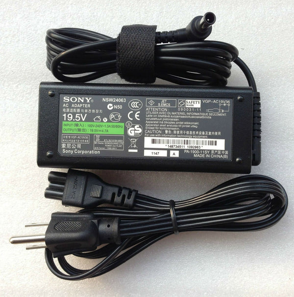 Original 90W AC Adapter Power Cord Charger Fr Sony Vaio VGN-FW226J/H VGN-NS240E