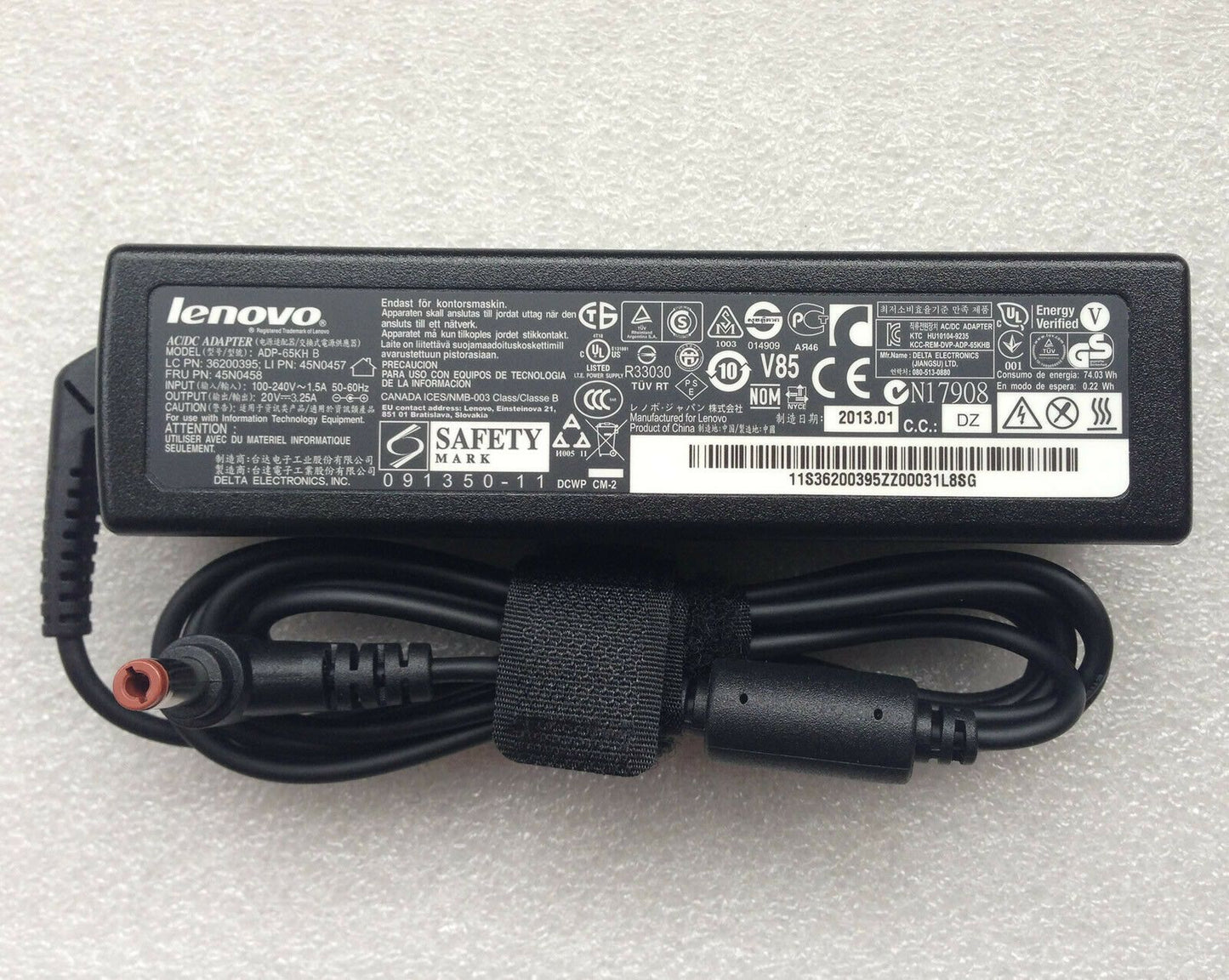 New Original OEM Lenovo IdeaPad ADP-65KH B 65W 20V AC Power Adapter&Cord/Charger