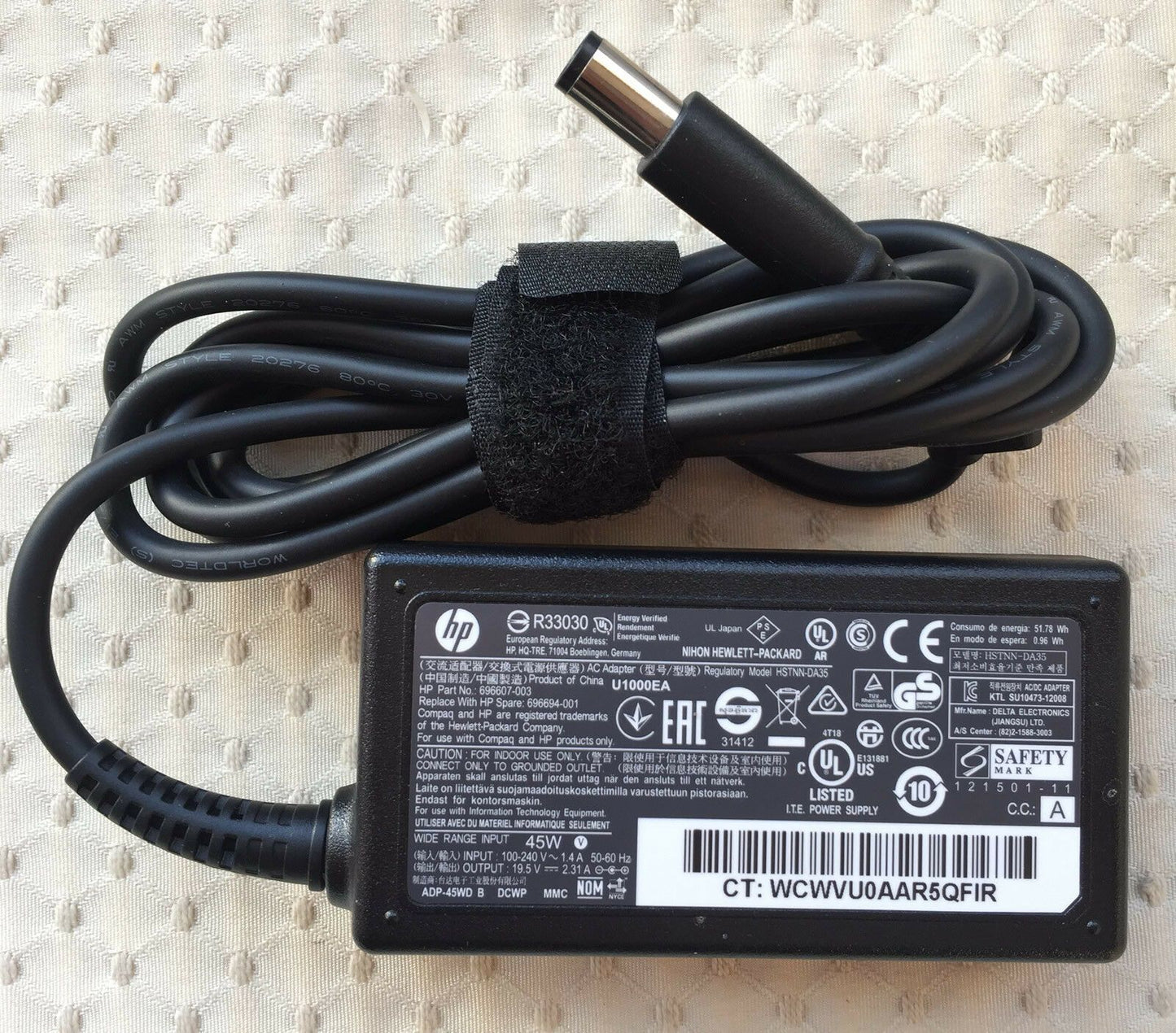 @New Original OEM HP 45W 19.5V AC Adapter for HP EliteBook Revolve 810 G2 Laptop