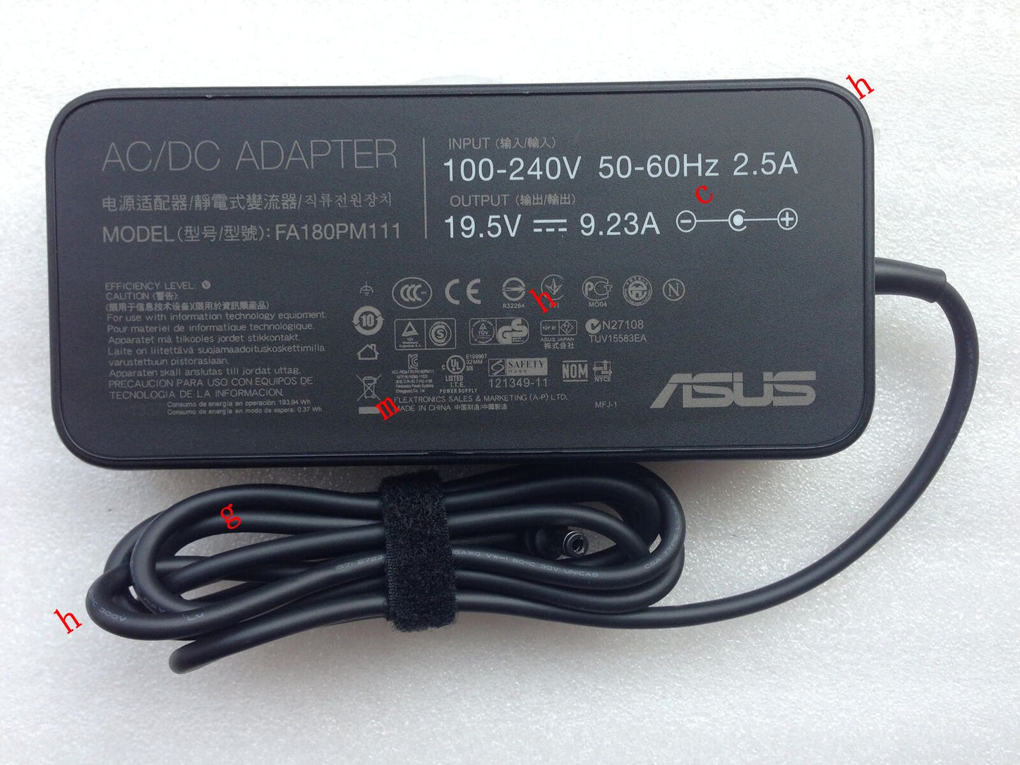 Original OEM Asus 180W Power Cord/Charger ROG G750JS-T4068H,FA180PM111,ADP-180MB