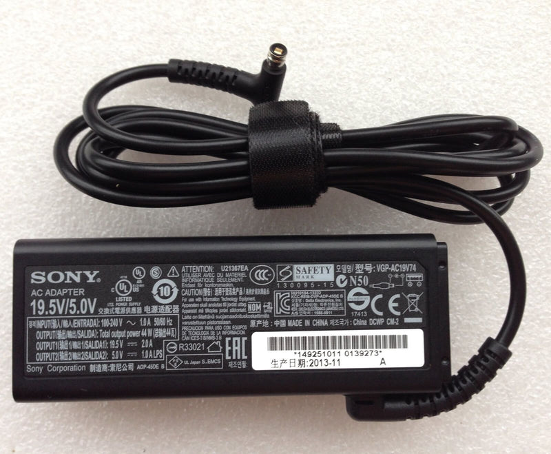 New Original Sony VAIO Fit 11A SVF11N1A4E,VGP-AC19V74,44W 19.5V/5V AC/DC Adapter