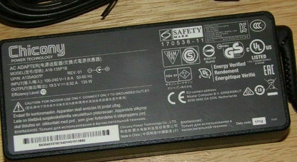 New Original MSI GL62M 7RDX-2027US A16-135P1B Chicony 135W 19.5V AC Adapter&Cord