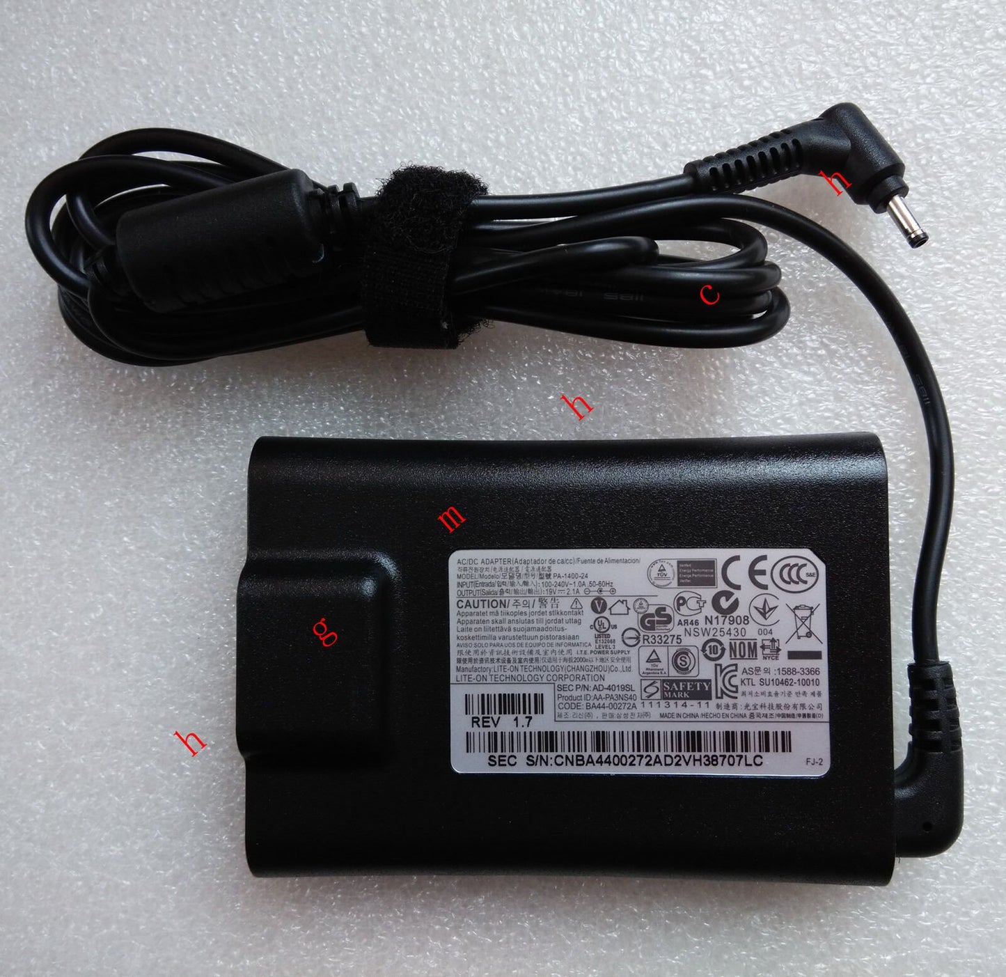 Original OEM Samsung 40W Slim Charger NP900X3C-A02DE,NP900X3C-A02CA,AD-4019SL PC