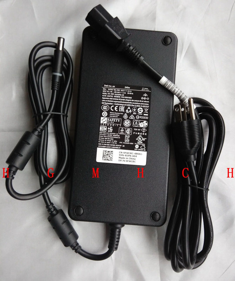 New Original OEM Dell 240W AC Adapter for Alienware AW17R4-7006SLV Gaming Laptop