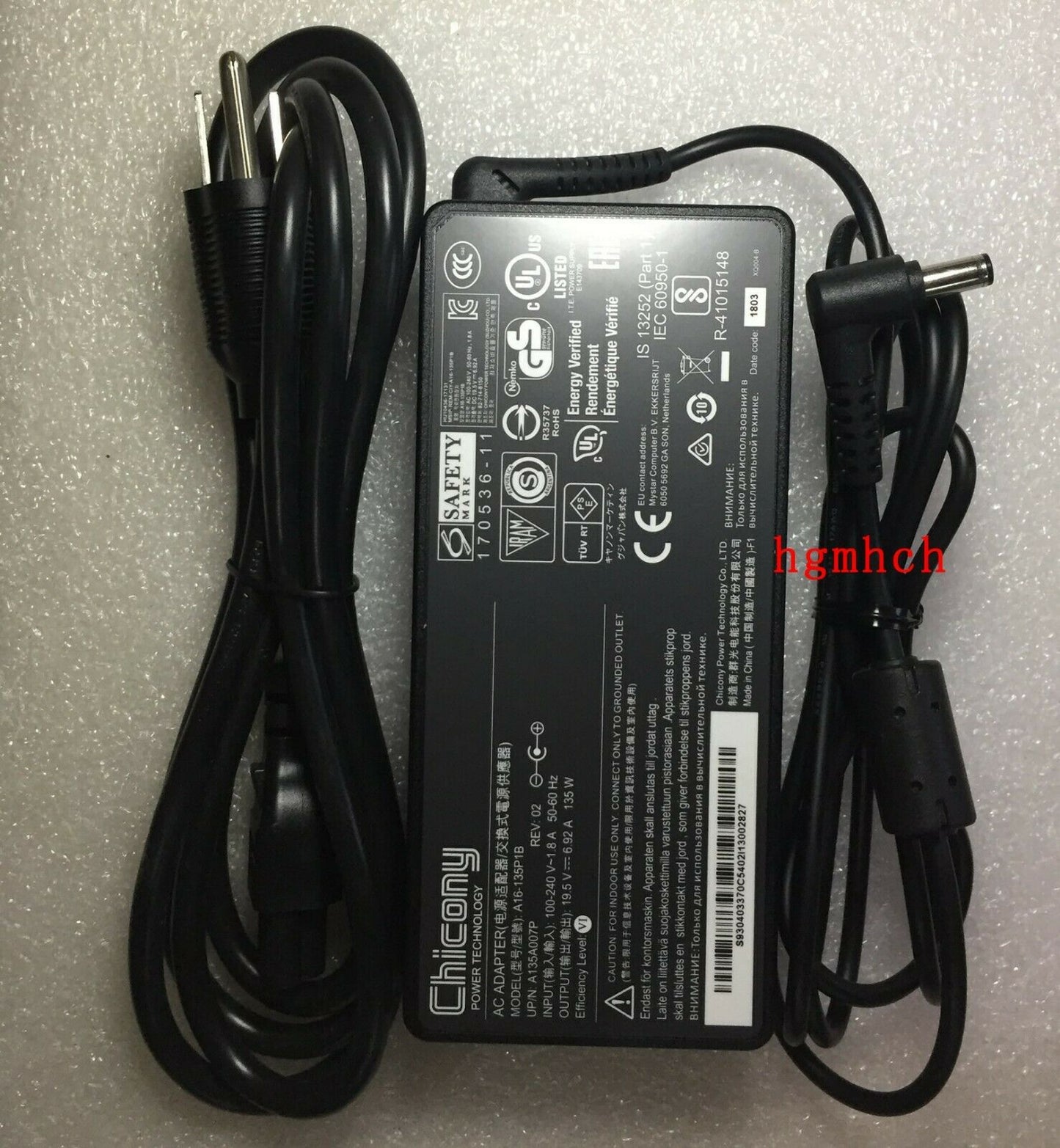 New Original MSI GF75 Thin 8RC-029CA,A16-135P1B,A135A007P Chicony135W AC Adapter
