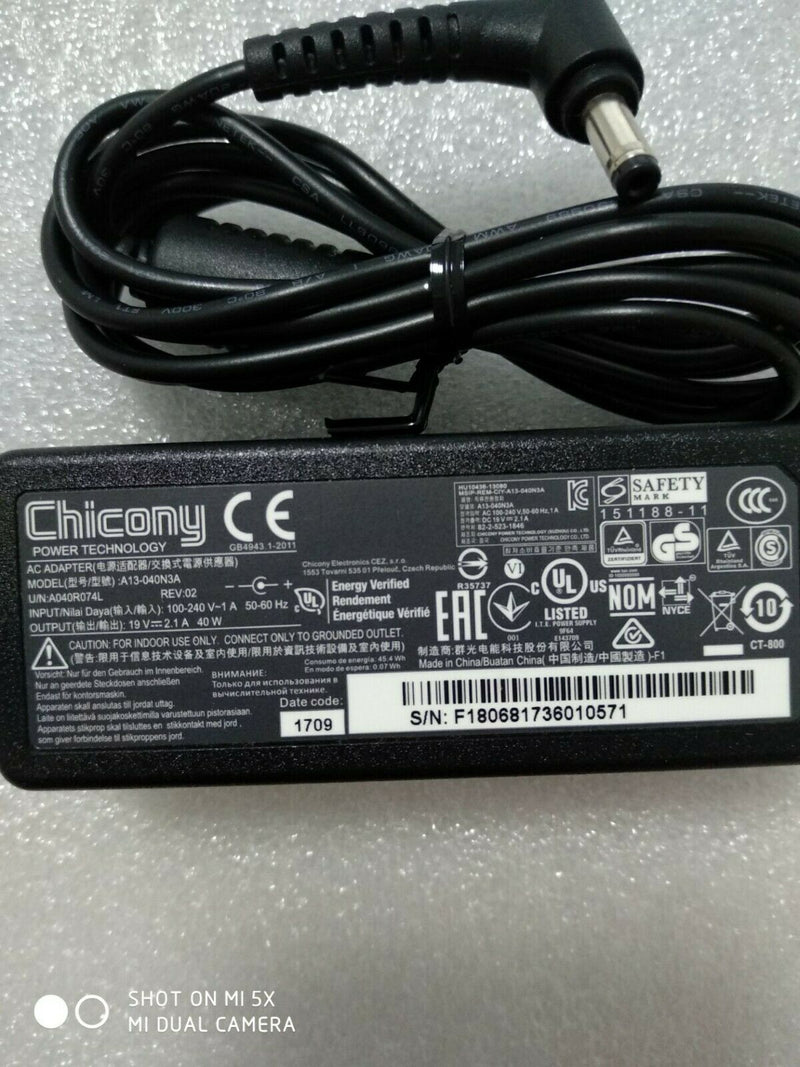 New Original Chicony 19V 2.1A AC Adapter&Cord for Clevo W955JU,A13-040N3A Laptop