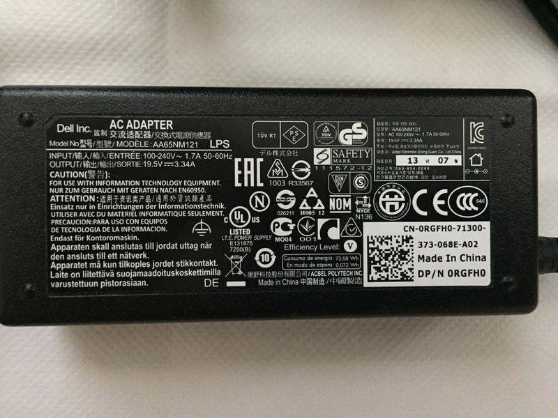 New Original OEM Dell 65W Cord/Charge Inspiron i3542-6666BK,AA65NM121,HA65NS5-00