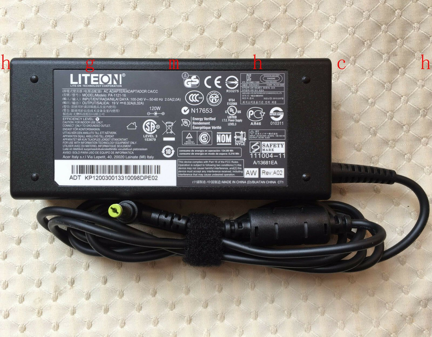 New Original Liteon Acer AC Adapter for Acer Aspire 8950G-2634G75Bnss,PA-1121-16
