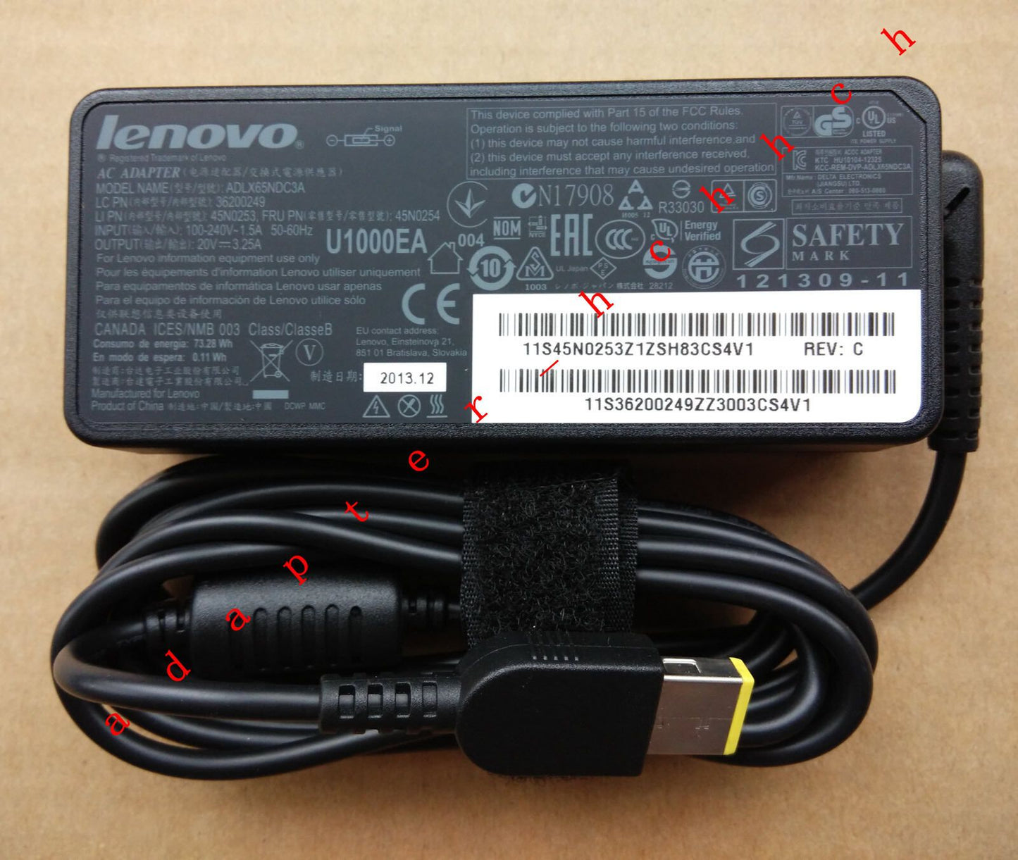 Original OEM 65W 20V AC Adapter for Lenovo ThinkPad X1 Carbon 20A8000MAU Laptop