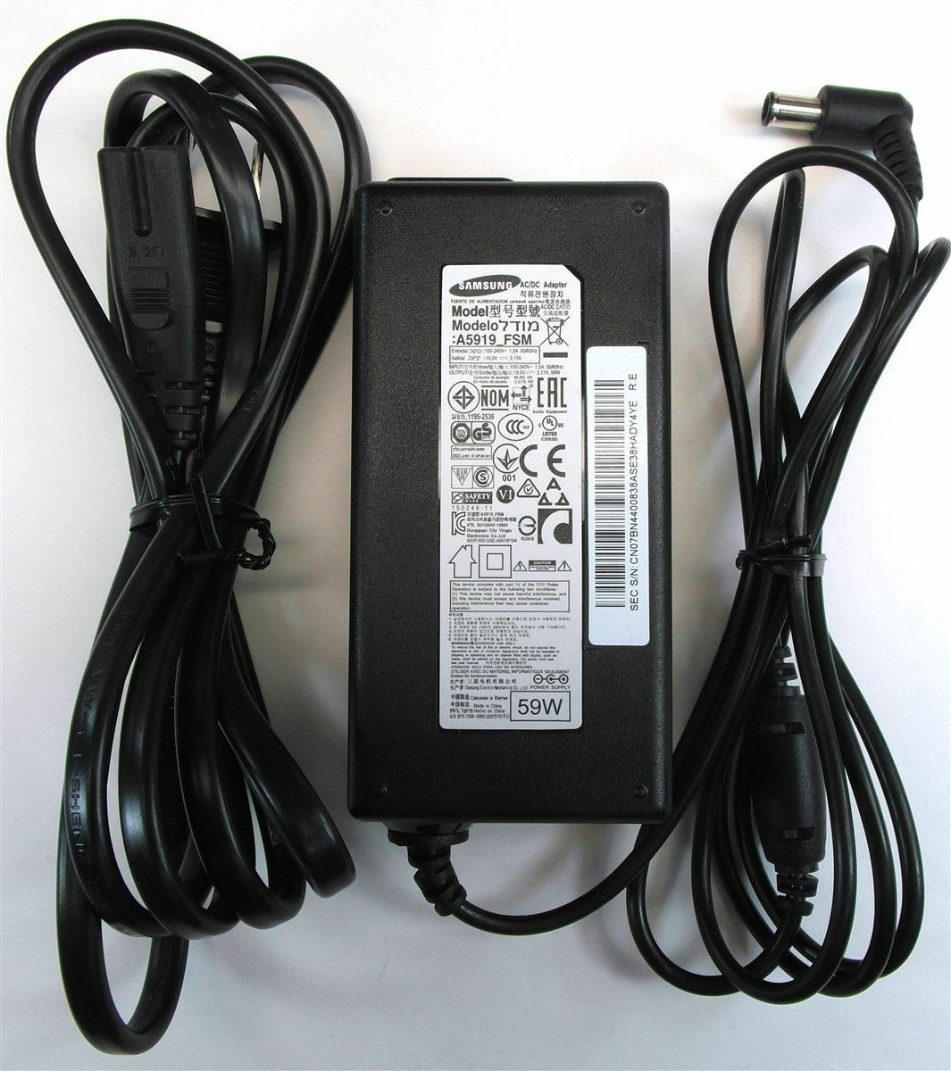 Original OEM SAMSUNG 59W AC/DC Adapter for Samsung LC32H711QENXZA Curved Monitor
