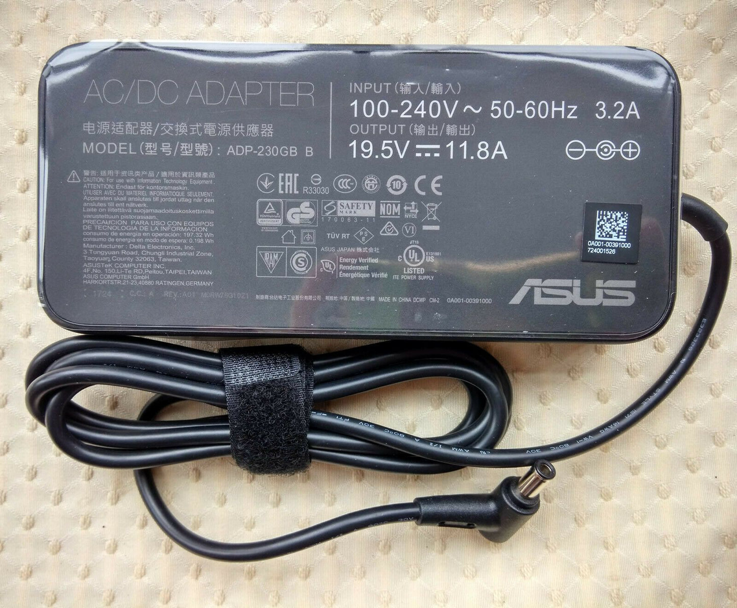 @Original ASUS ROG Zephyrus GX501VS-XS74,ADP-230GB B,230W 19.5V 11.8A AC Adapter