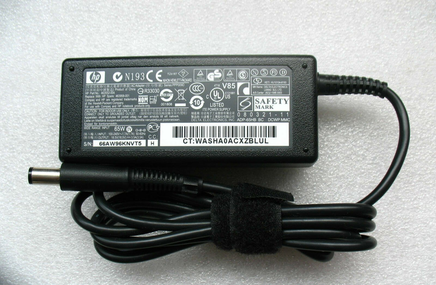 Original Genuine OEM 65W HP Smart AC Adapter for HP EliteBook 8440p Notebook PC