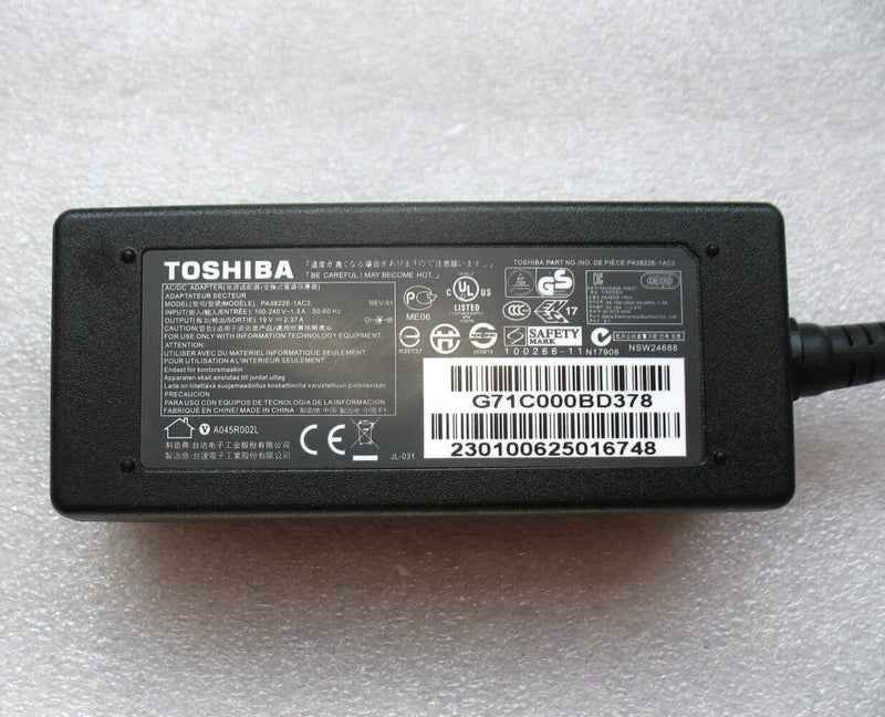 Original OEM Toshiba Satellite U940-01H,PA3822E-1AC3 19V 2.37A 45W AC/DC Adapter