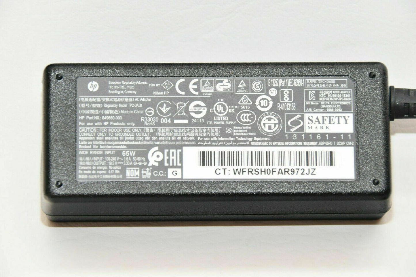 New Original OEM HP 65W Cord/Charge 20-C002A,20-C004A,20-C010A,849650-003 AIO PC