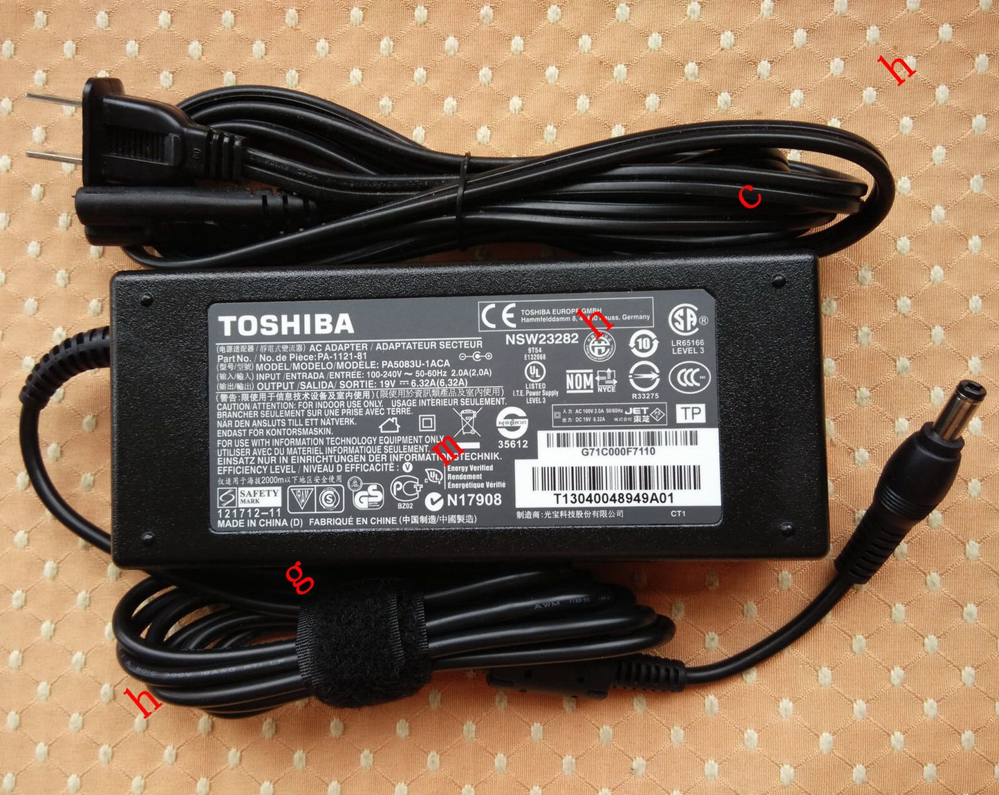 Original OEM Toshiba 120W 19V 6.32A Cord/Charge DX735-D3360,PQQ10U-01G00N AIO PC
