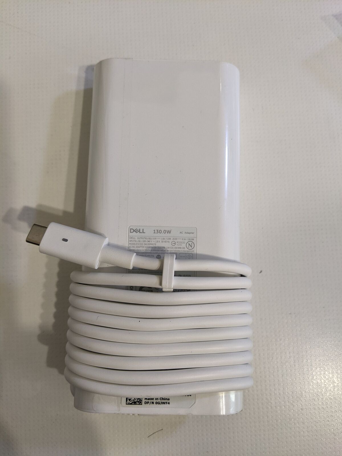 New Original DELL XPS 15 9570 17 9700 130W 20V 6.5A USB-C Charger White Black