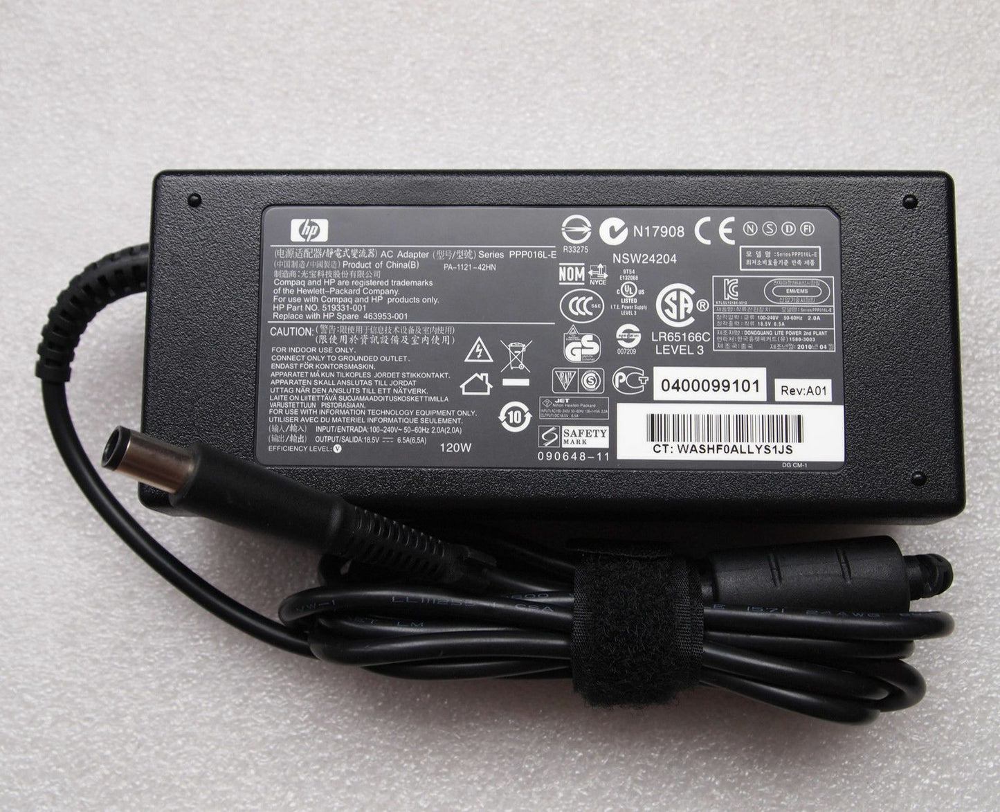 Original OEM HP 120W 18.5V AC Adapter for Pavilion dv7t-7000,463953-001 Notebook