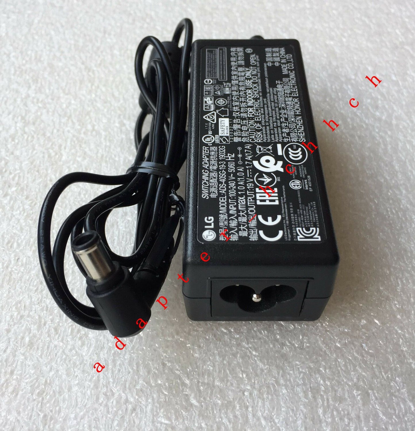 New Original OEM LG 19V Switching Adapter for LG IPS Monitor 27MP38HQ 27MP38VQ