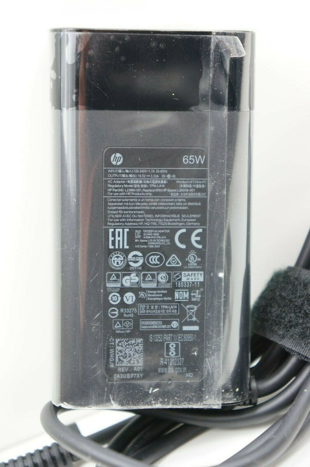 @New Original HP 65W AC Adapter for HP ENVY x360 15-dr0002TU,L24008-001,TPN-LA14