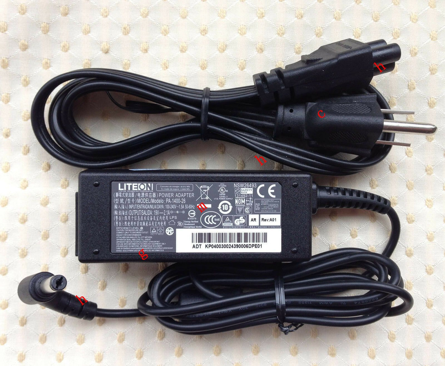 @Original Genuine OEM 40W 19V AC Adapter for Acer aspire ES1-111M-C3KJ Notebook