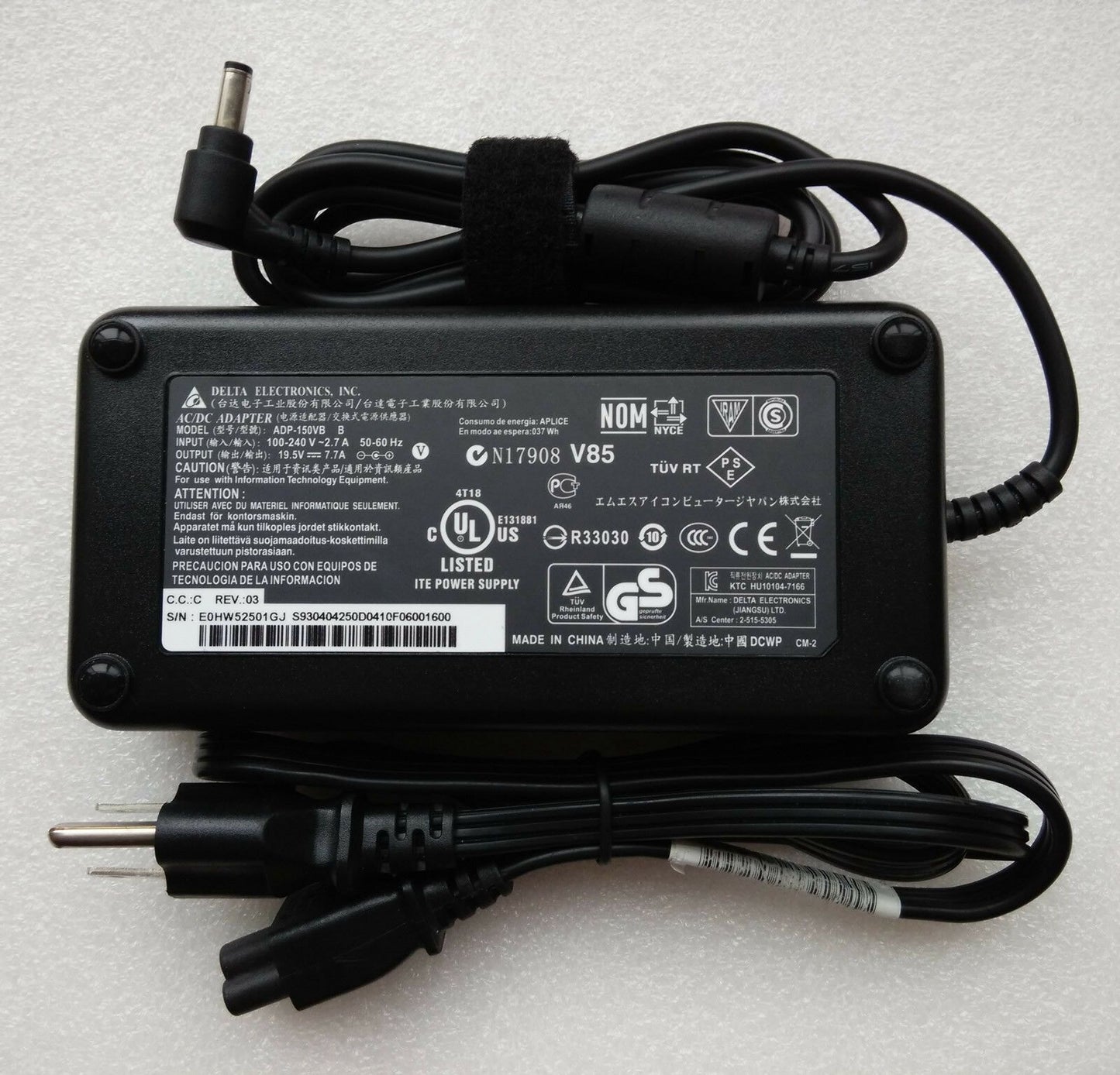 Original OEM Delta 150W 19.5V Cord/Charge MSI GS70 Stealth PRO-212 Gaming Laptop