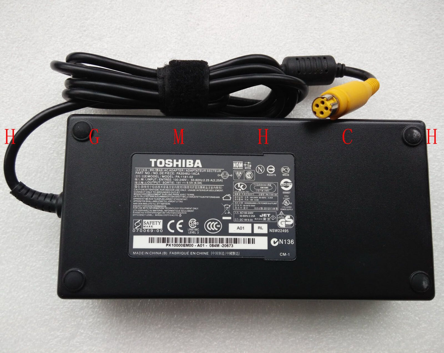 Original OEM 180W 19V 9.5A AC Power Adapter for Toshiba Qosmio X875-Q7291 Laptop