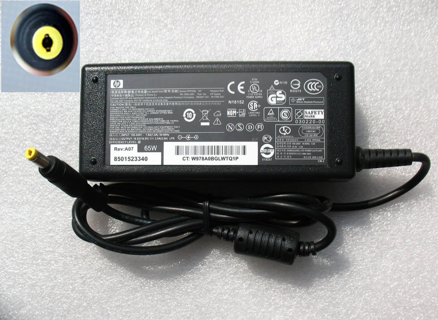 Original Genuine HP 534092-001 534092-003 DL606A 381090-001 65W AC Power Adapter