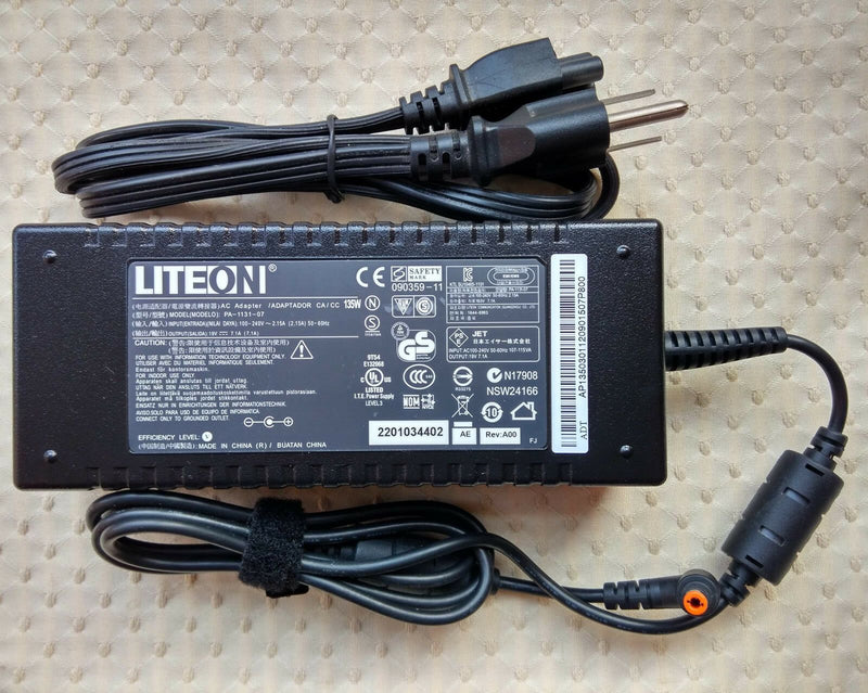 New Original OEM Liteon 135W AC Adapter for Medion Akoya P9613 (MD 97386) Laptop