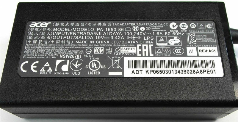 Original OEM Acer 65W 19V 3.42A AC Adapter for Acer Spin 5 SP515-51N-51RH Laptop