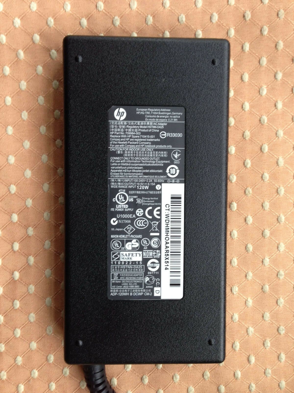 New Original Genuine OEM HP 120W Cord/Charger OMEN 15-5001TX,15-5002TX,15-5003TX