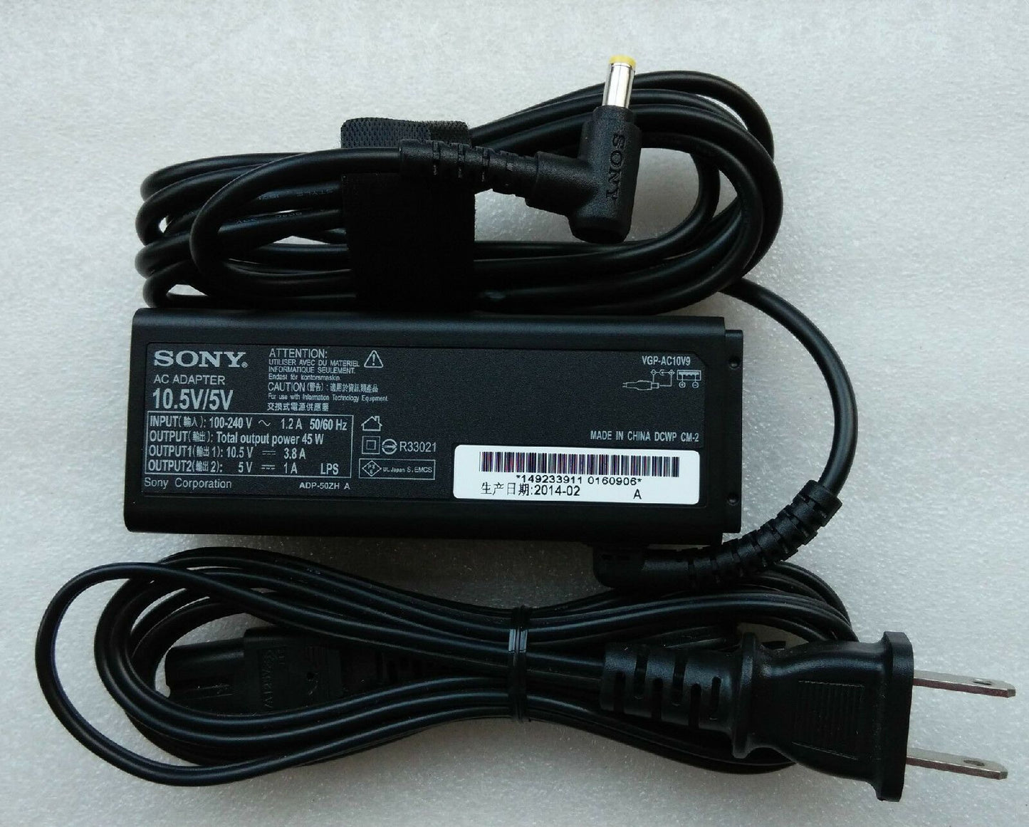 @Original OEM Sony VAIO PRO 13 SVP13224PXB,VGP-AC10V9,ADP-50ZH A,AC Adapter&Cord