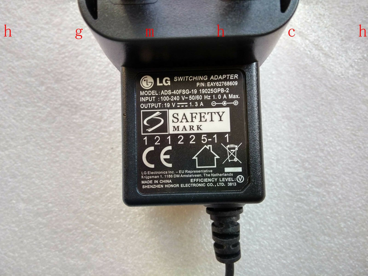 Original OEM LG 24MP57VQ ADS-40FSG-19 19025GPB-2 EAY62768609 19V 1.3A AC Adapter