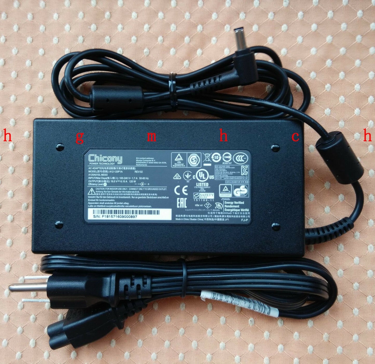 New Original OEM Chicony 120W Slim AC Adapter for MSI GE72 6QD(Apache Pro)-003US