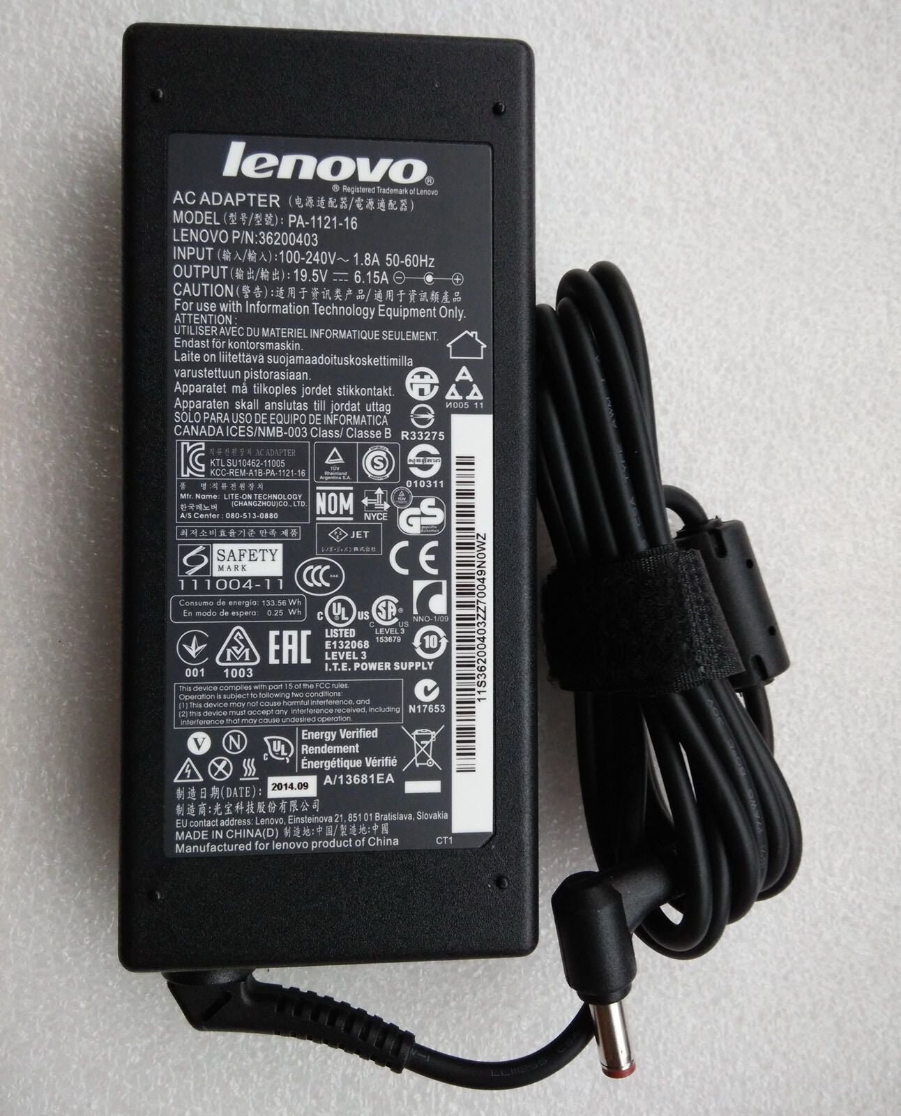 Original OEM Lenovo 120W 19.5V AC Adapter for Lenovo IdeaPad Y510P(20217) Laptop