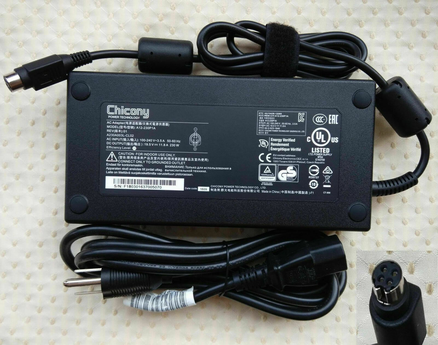 New Original AC/DC Adapter&Cord for Samsung Series 7 Gamer NP700G7C-S02SG Laptop