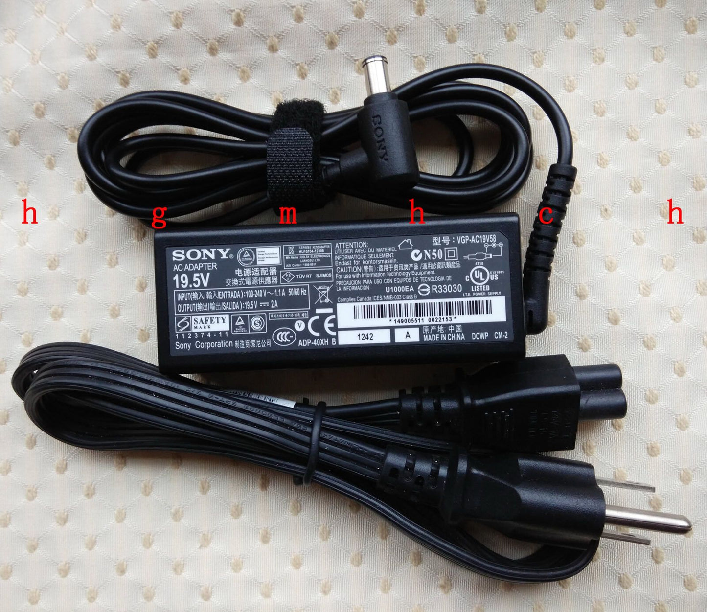 Original Genuine OEM Sony 19.5V 2A AC Adapter for Sony VAIO SVT13115FLS Notebook