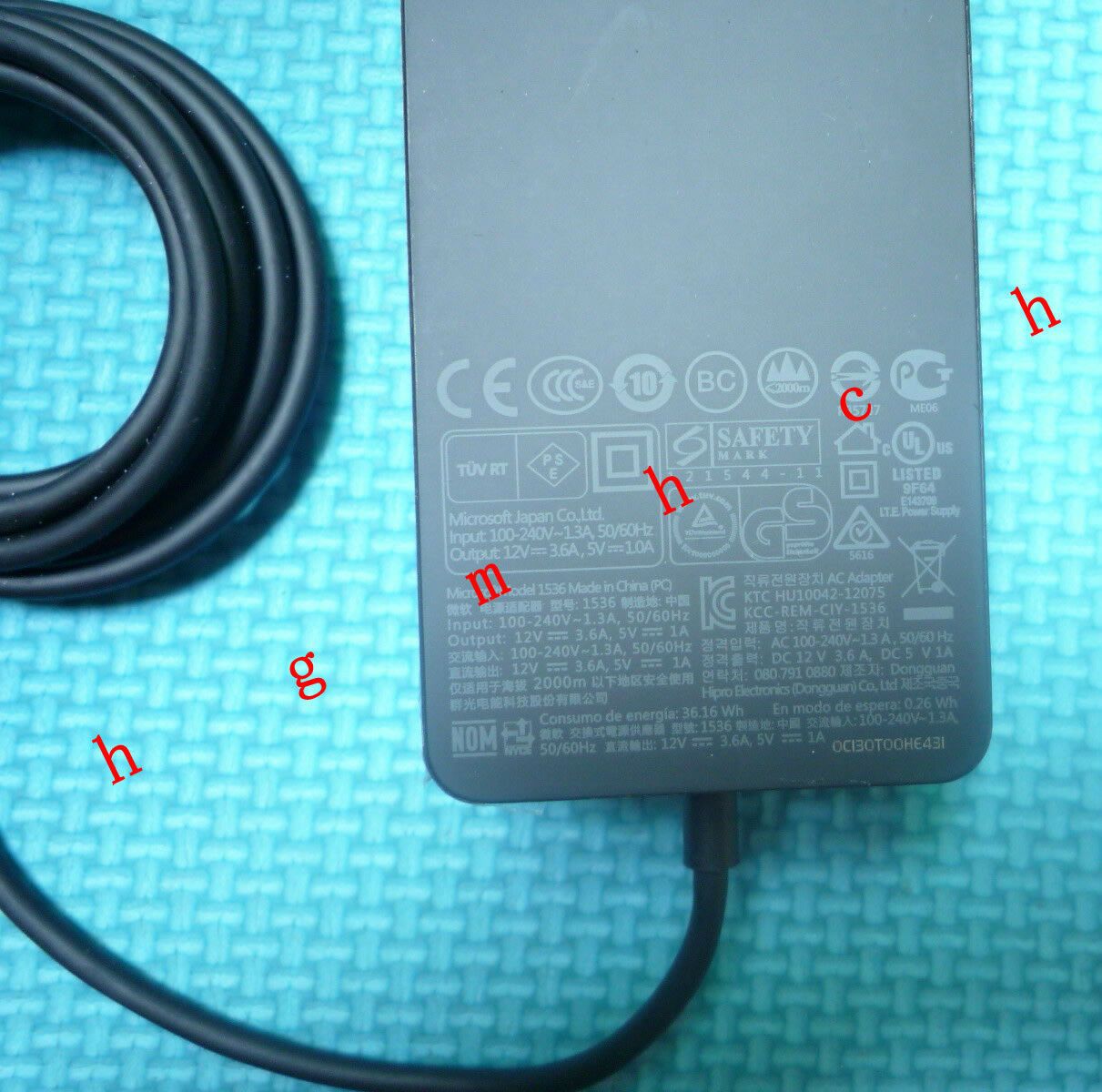 @New Original OEM Microsoft 1536 48W Cord/Charger Surface Pro 2,5HX-00001 Tablet