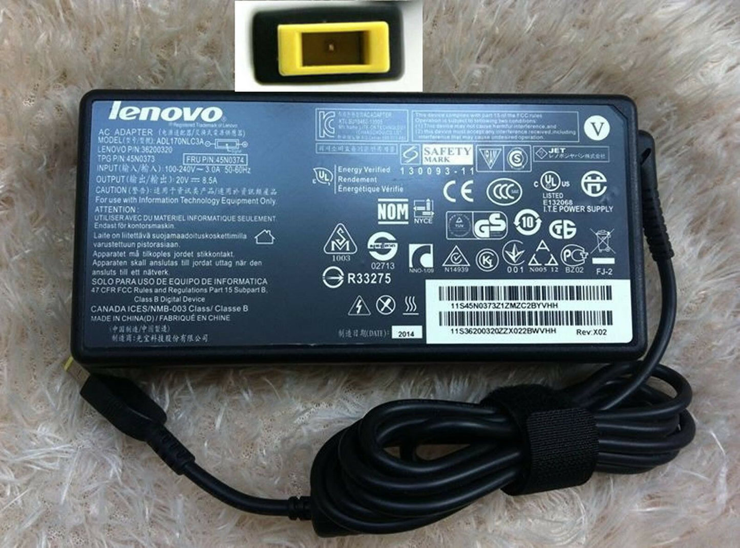 @Original Genuine OEM Lenovo 170W Cord/Charger ThinkPad W540 20BG001CGE Notebook