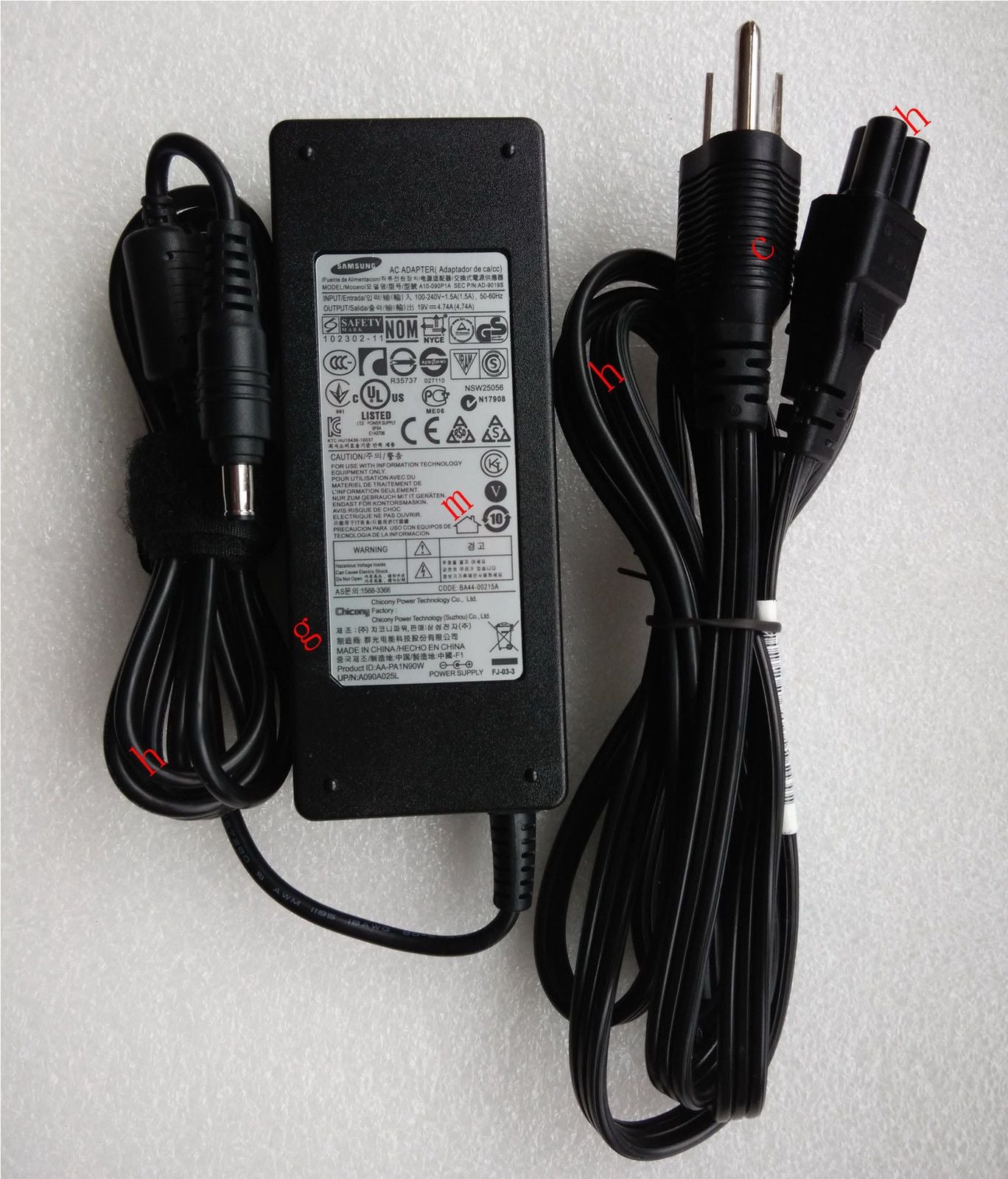 @New Original OEM Samsung 90W Cord/Charger ATIV Book 9 Pro NP940Z5L-X01US Laptop