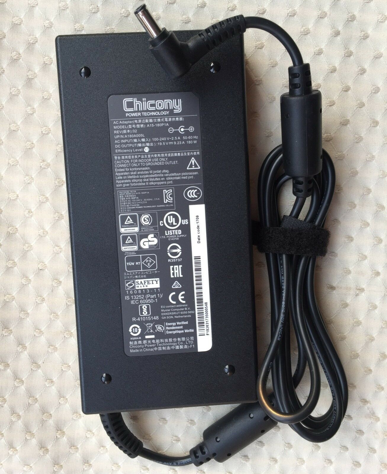 @Original OEM Chicony 180W AC Adapter for Sager NP8851,A15-180P1A Gaming Laptop