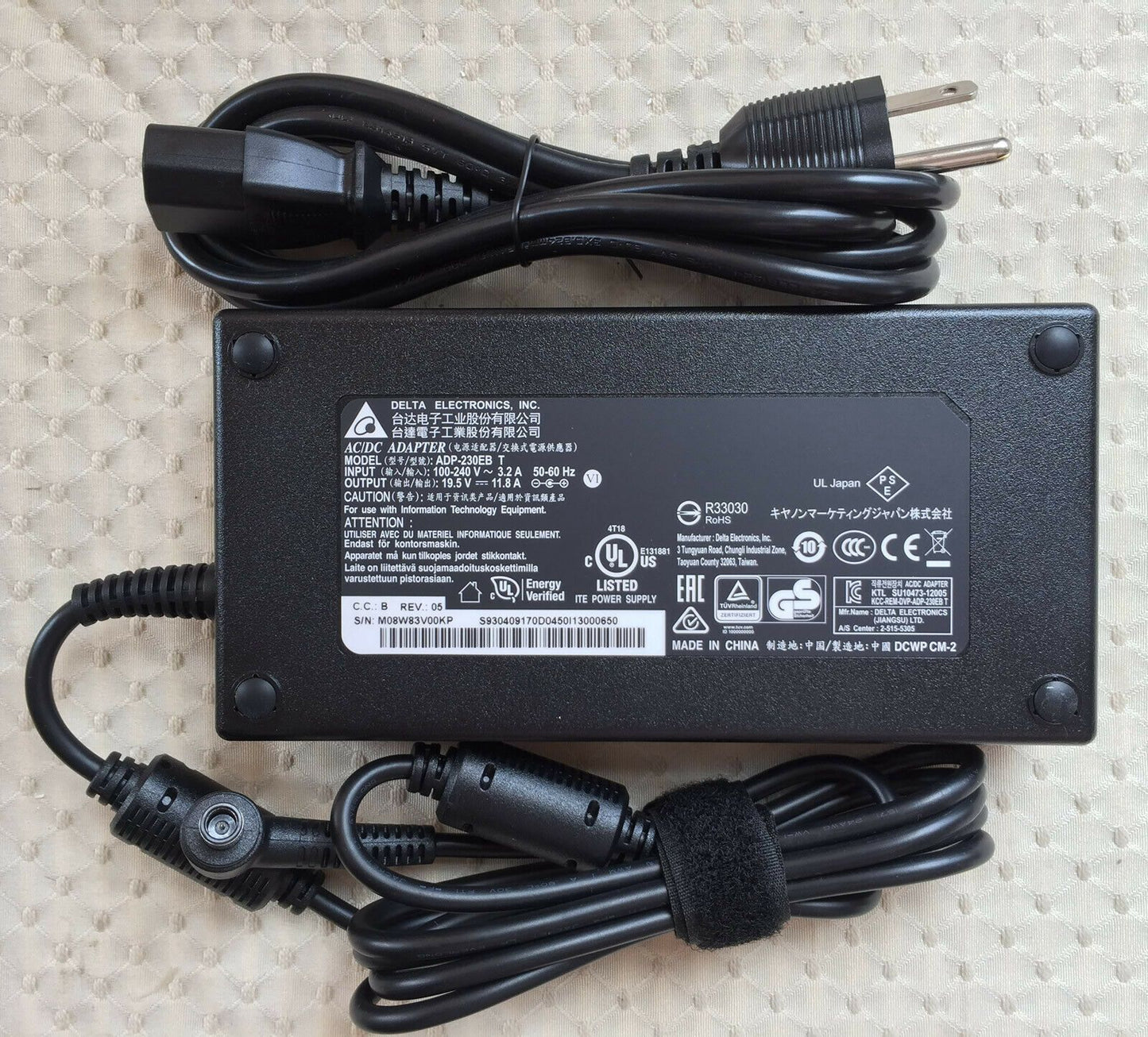 New Original OEM AC Adapter&Cord for Gigabyte AORUS X7 PRO V5-SLVM Gaming Laptop