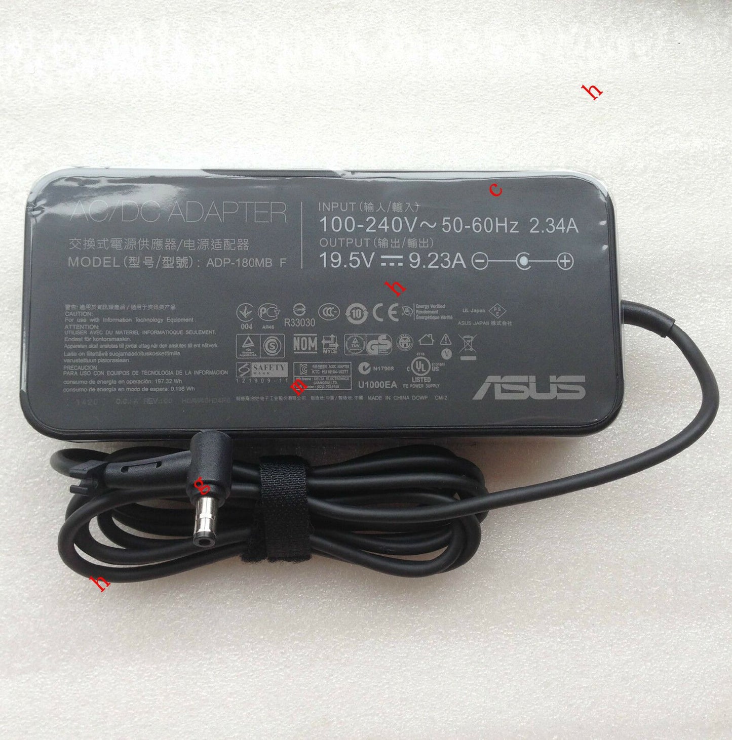 Original OEM Asus 180W Power Cord/Charger ROG G750JW-T4038D,FA180PM111,ADP-180MB
